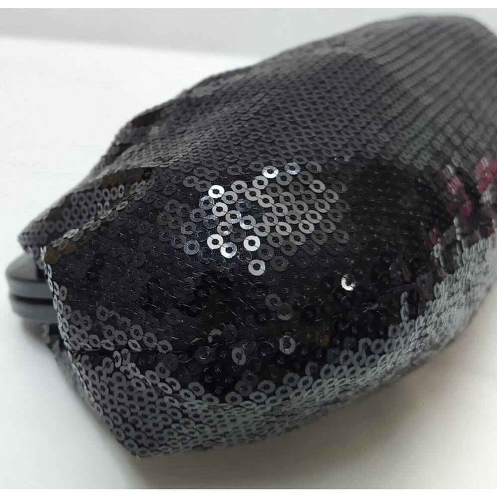 Coach Black Sequin Kisslock Framed Large Evening Clutch - Wristlet - Picture 13 of 14